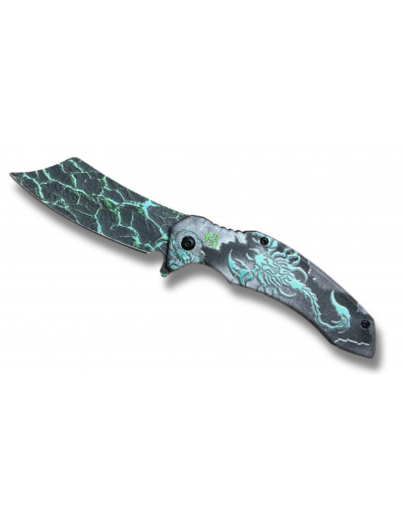 COUTEAU SCORPION BLEU OUVERTURE ASSISTEE